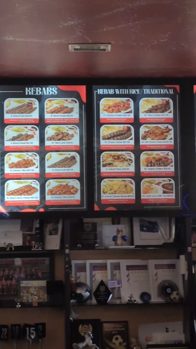 Menu, The Ghan Kebab House