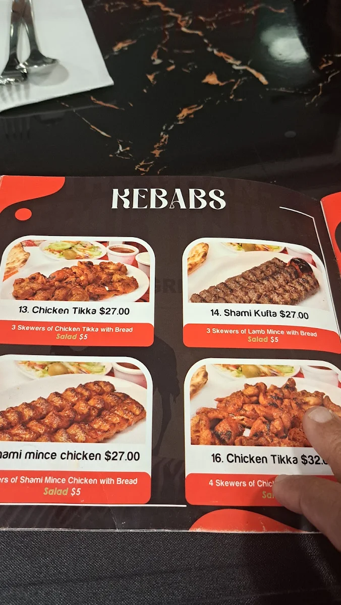 Menu, The Ghan Kebab House