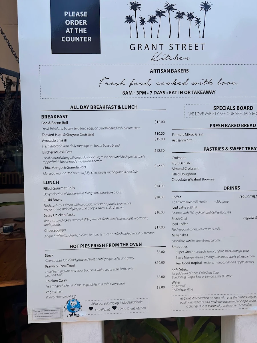 Menu, Grant Street Kitchen
