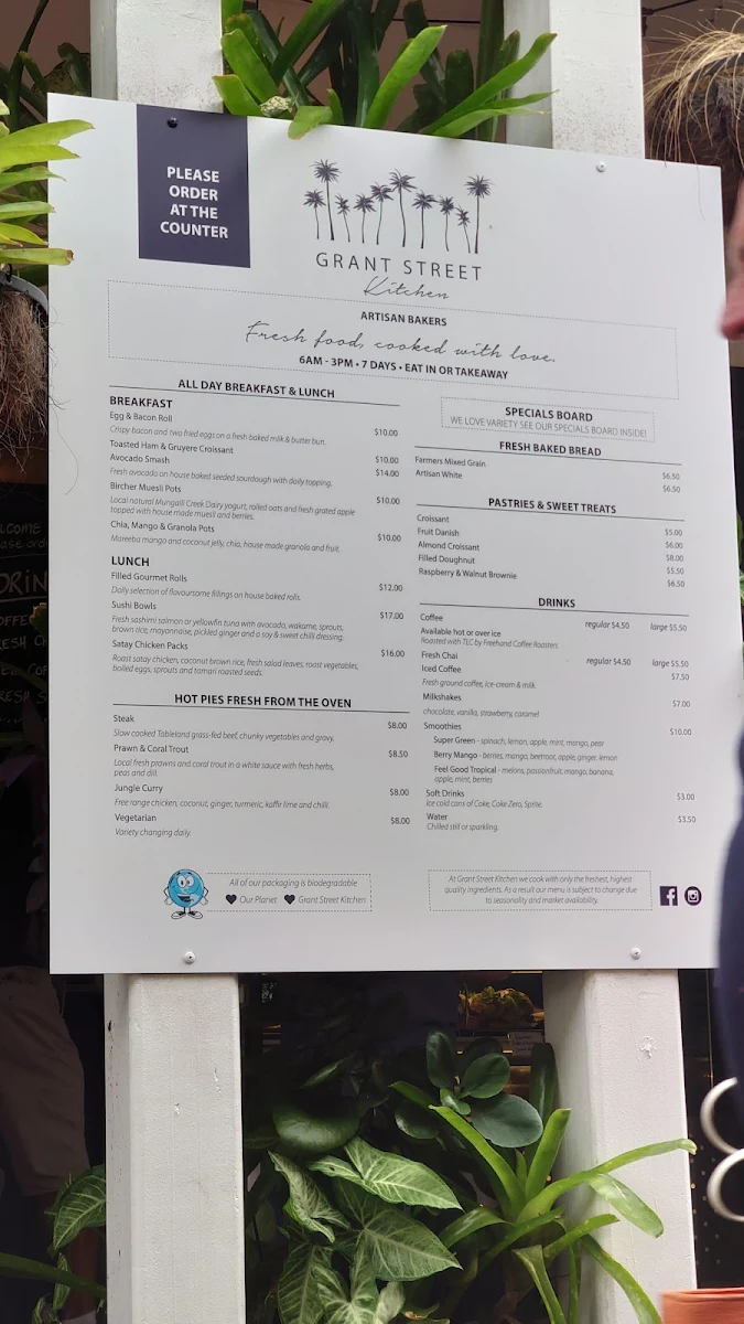 Menu, Grant Street Kitchen