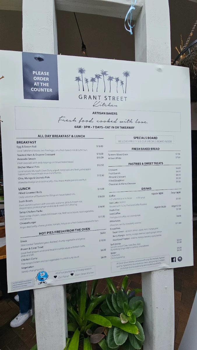 Menu, Grant Street Kitchen