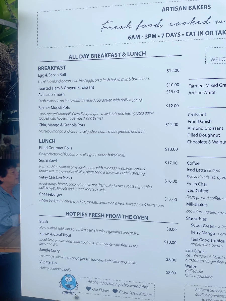 Menu, Grant Street Kitchen