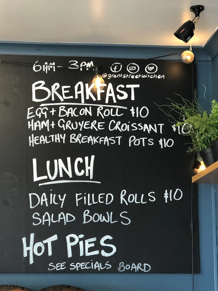 Menu, Grant Street Kitchen