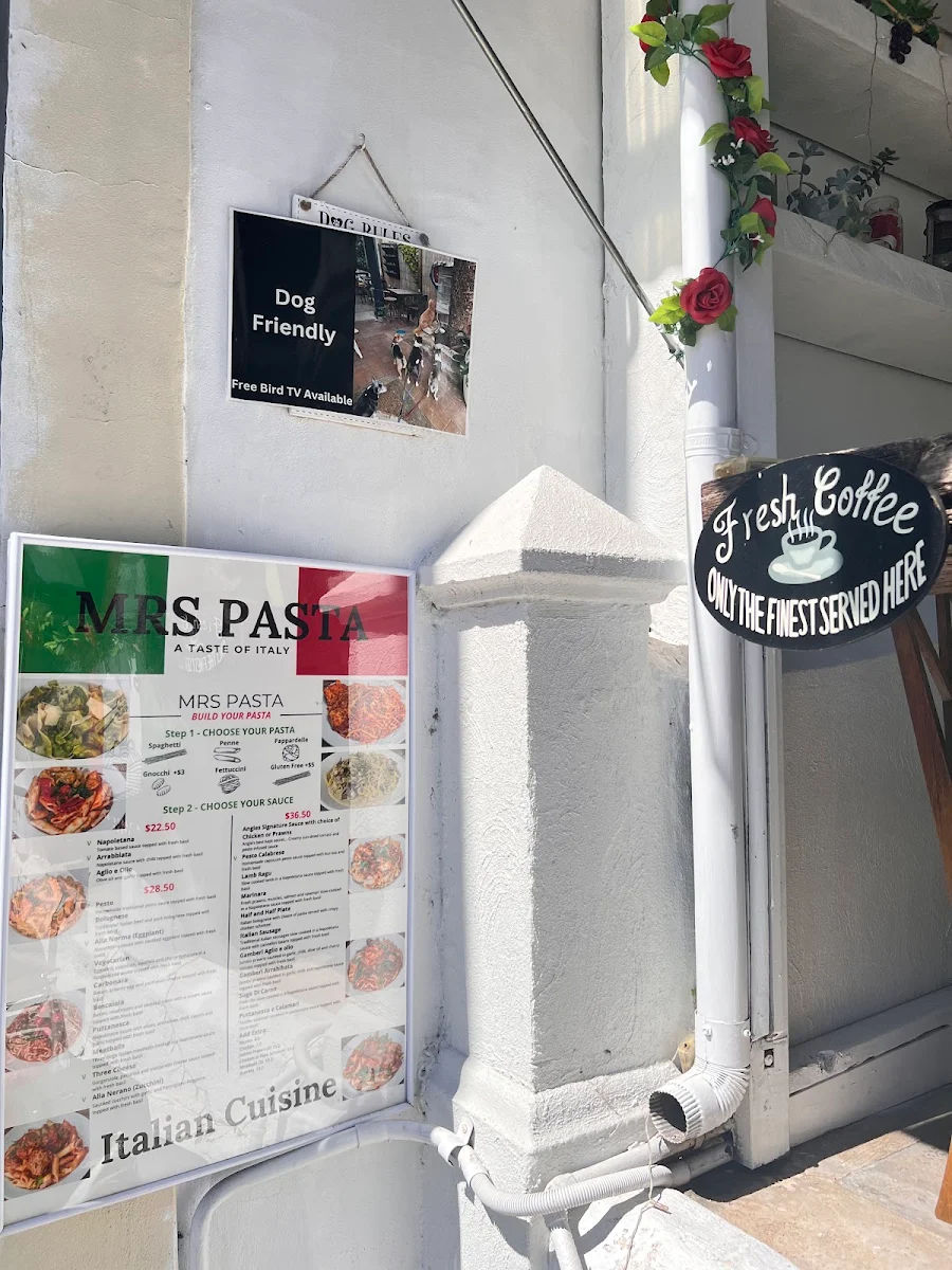 Menu, Mrs Pasta Balmain