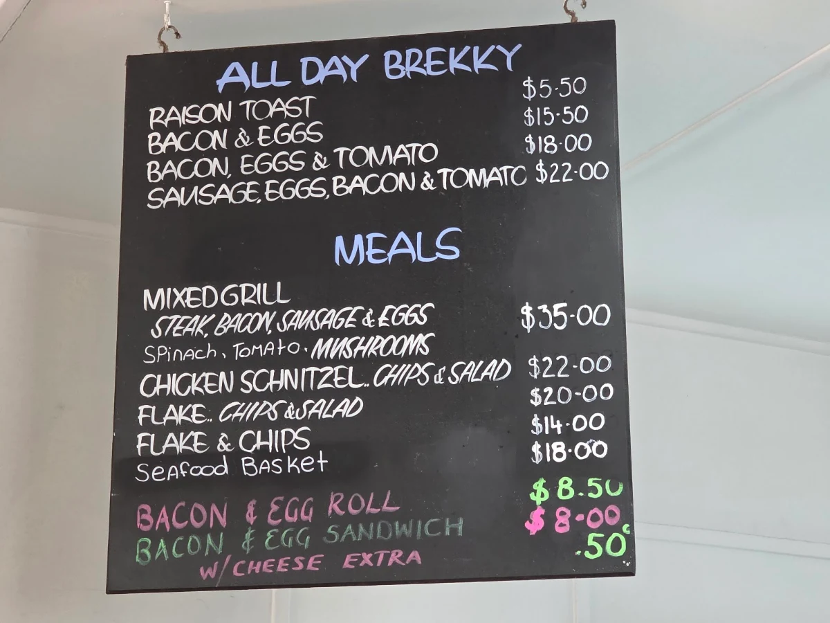 Menu, High Country Cafe