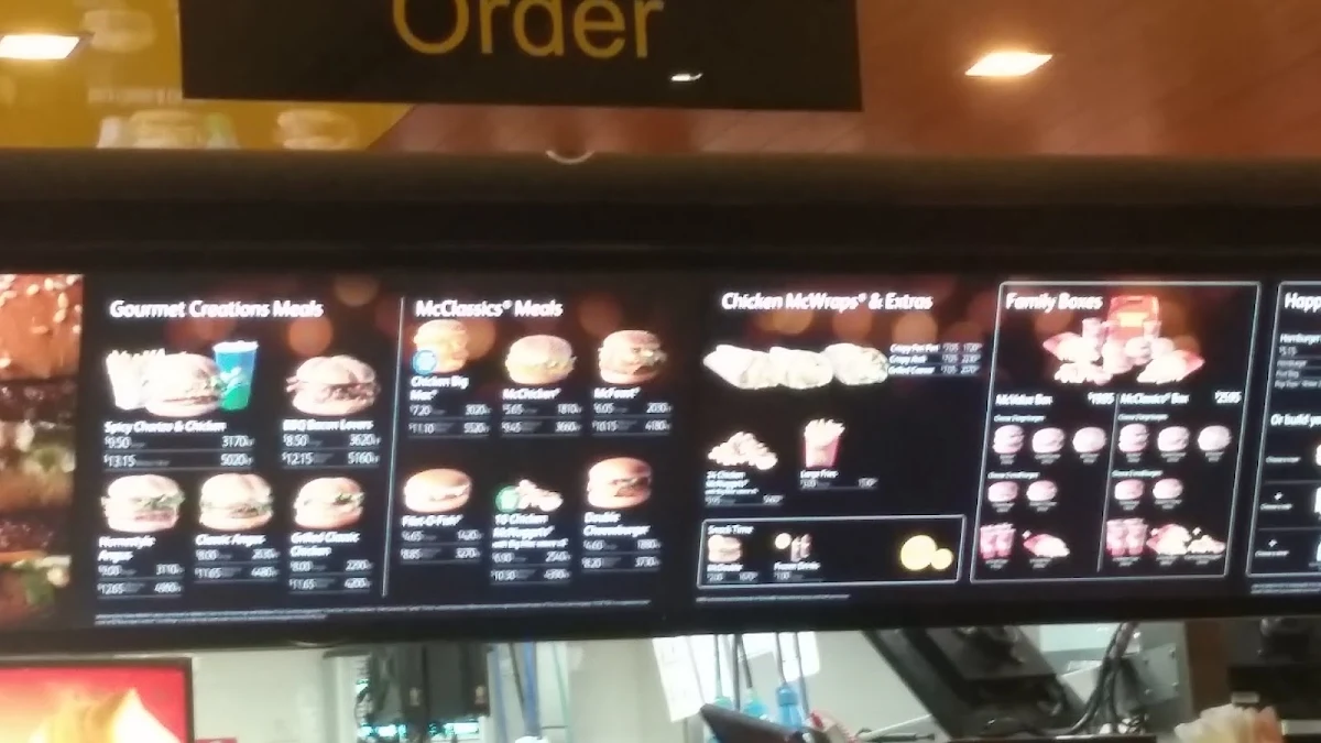 Menu, McDonald's BP Caboolture North