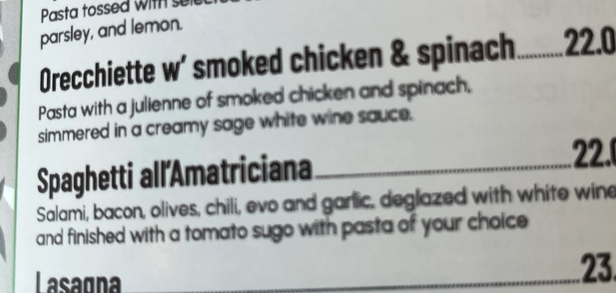 Menu, La Casa Woodfired Pizza Pasta Bar & Grill