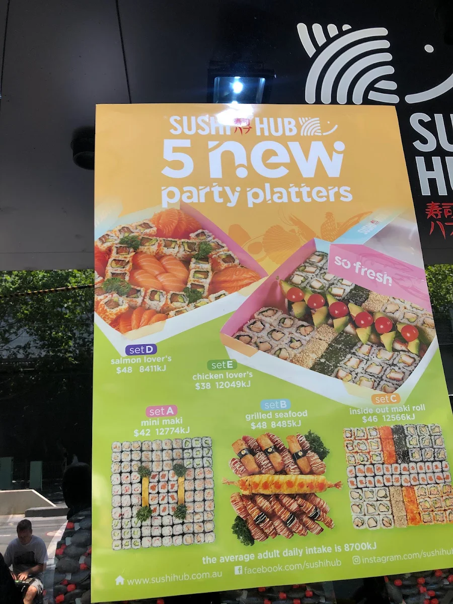 Menu, Sushi Hub 26 Elizabeth Street (Near Flinders Street Station)