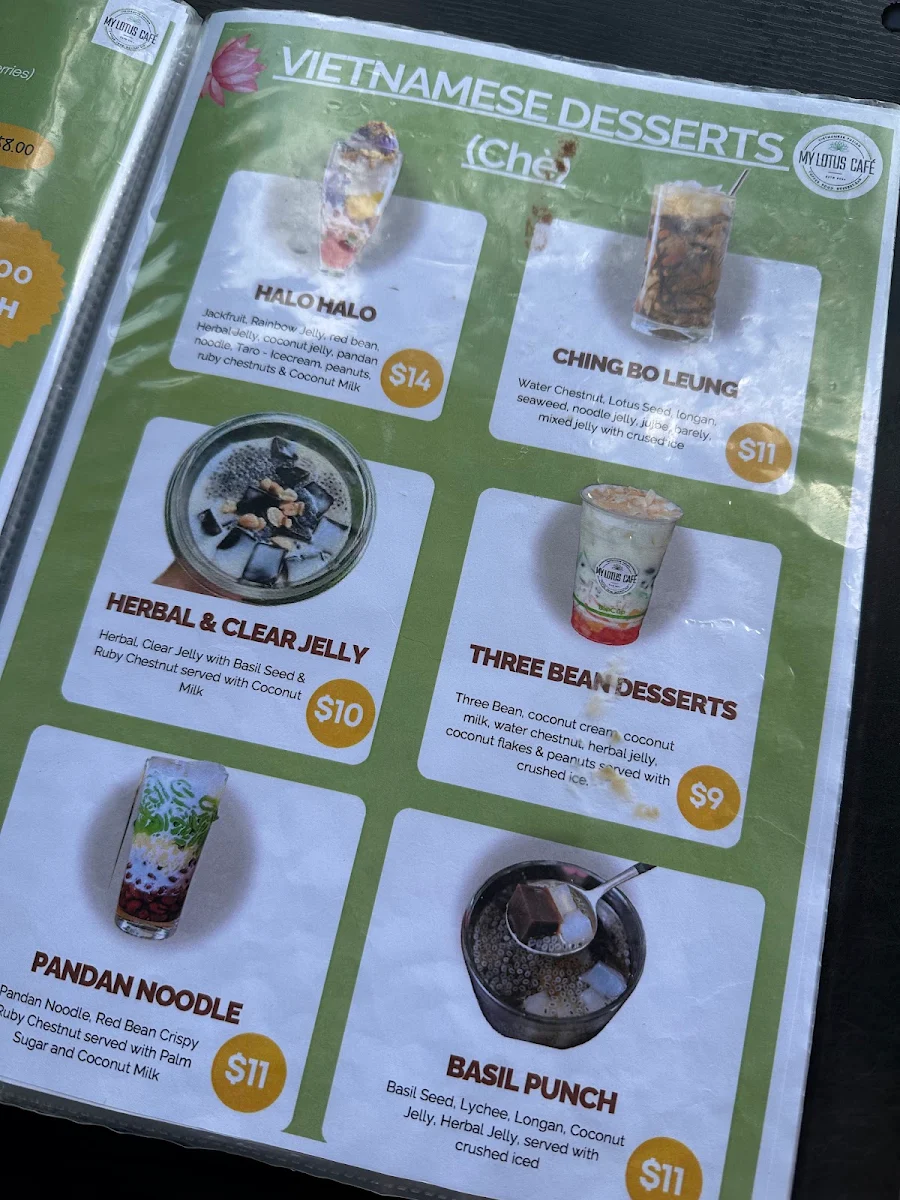 Menu, My Lotus Cafe