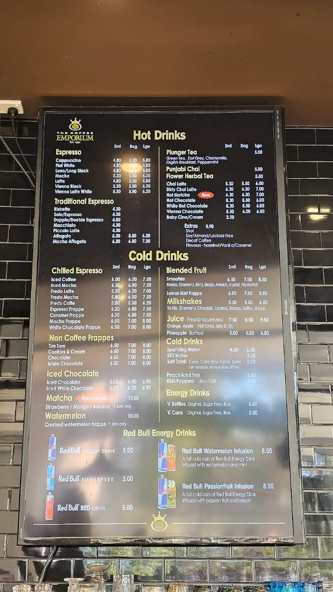 Menu, The Coffee Emporium Bankstown 2