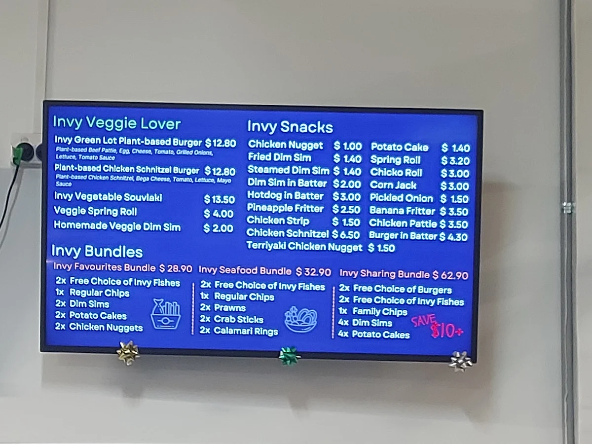 Menu, Inverloch Fish & Chips
