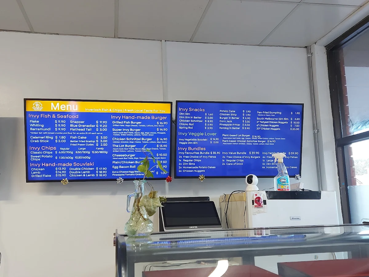 Menu, Inverloch Fish & Chips