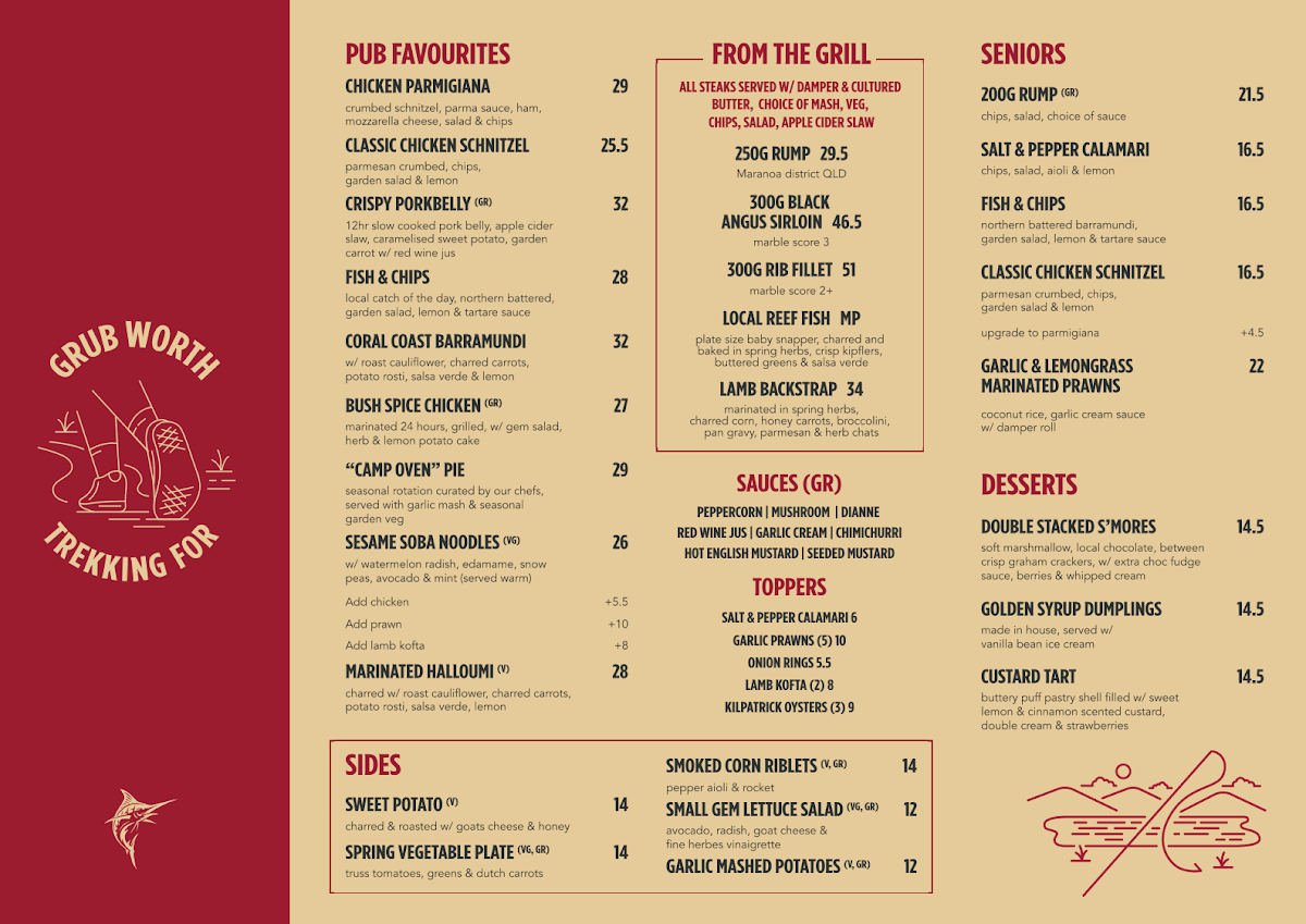 Menu, Northern Grounds Sunshine Coast