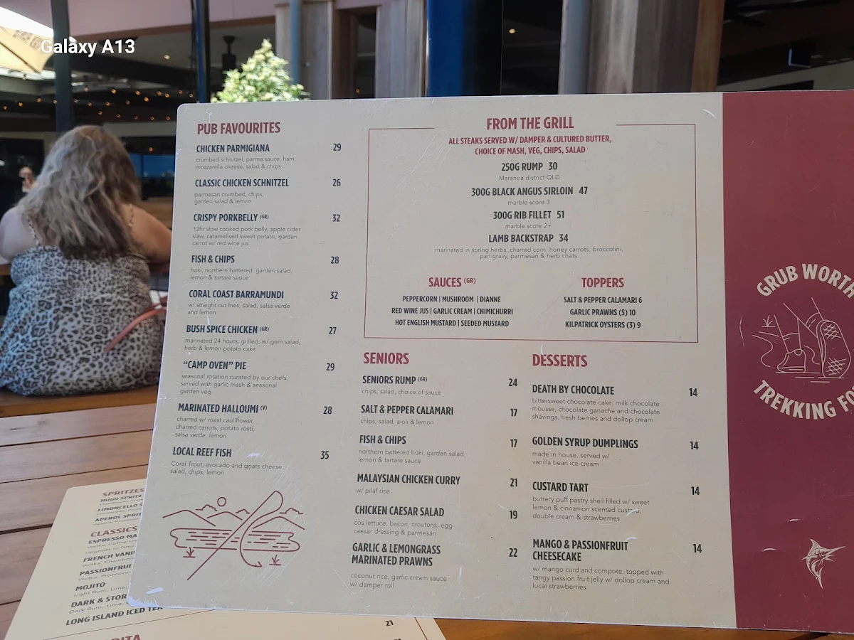 Menu, Northern Grounds Sunshine Coast