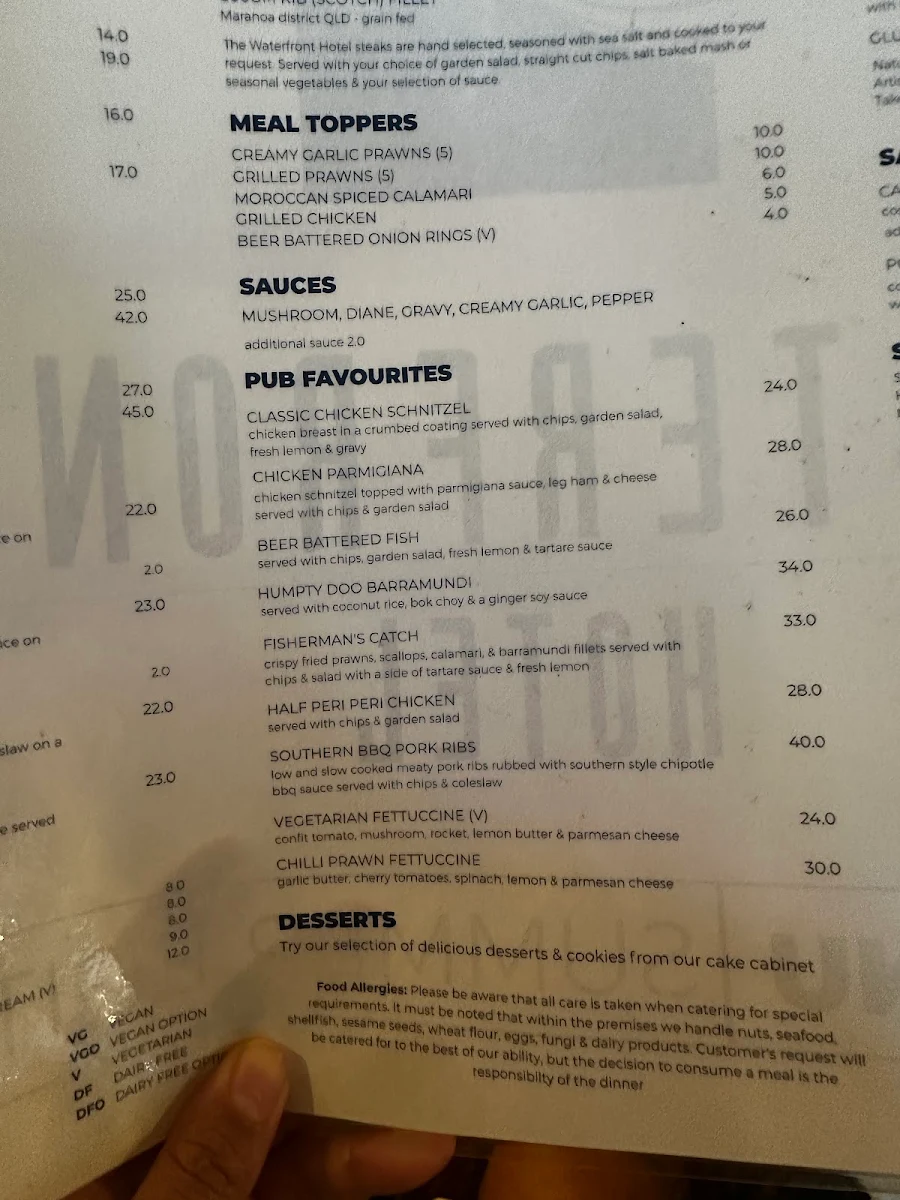 Menu, Northern Grounds Sunshine Coast