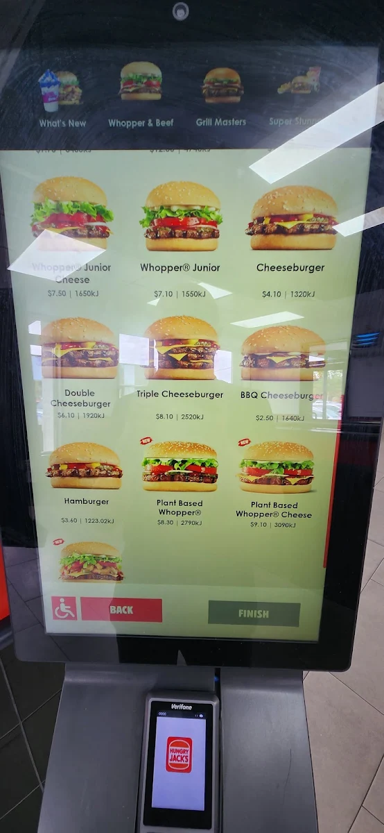 Menu, Hungry Jack's Burgers Midland