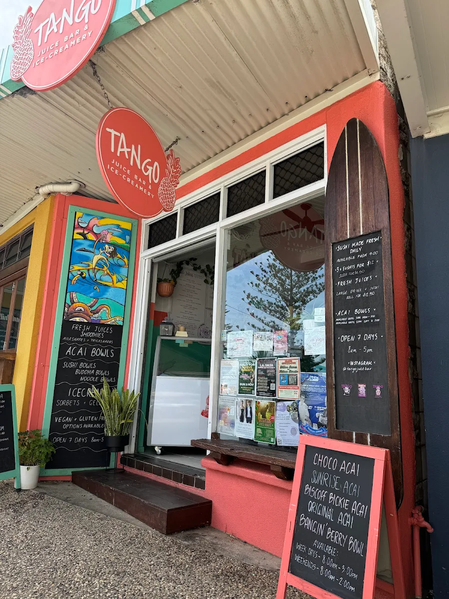 Menu, Tango Juice Bar & Ice-Creamery