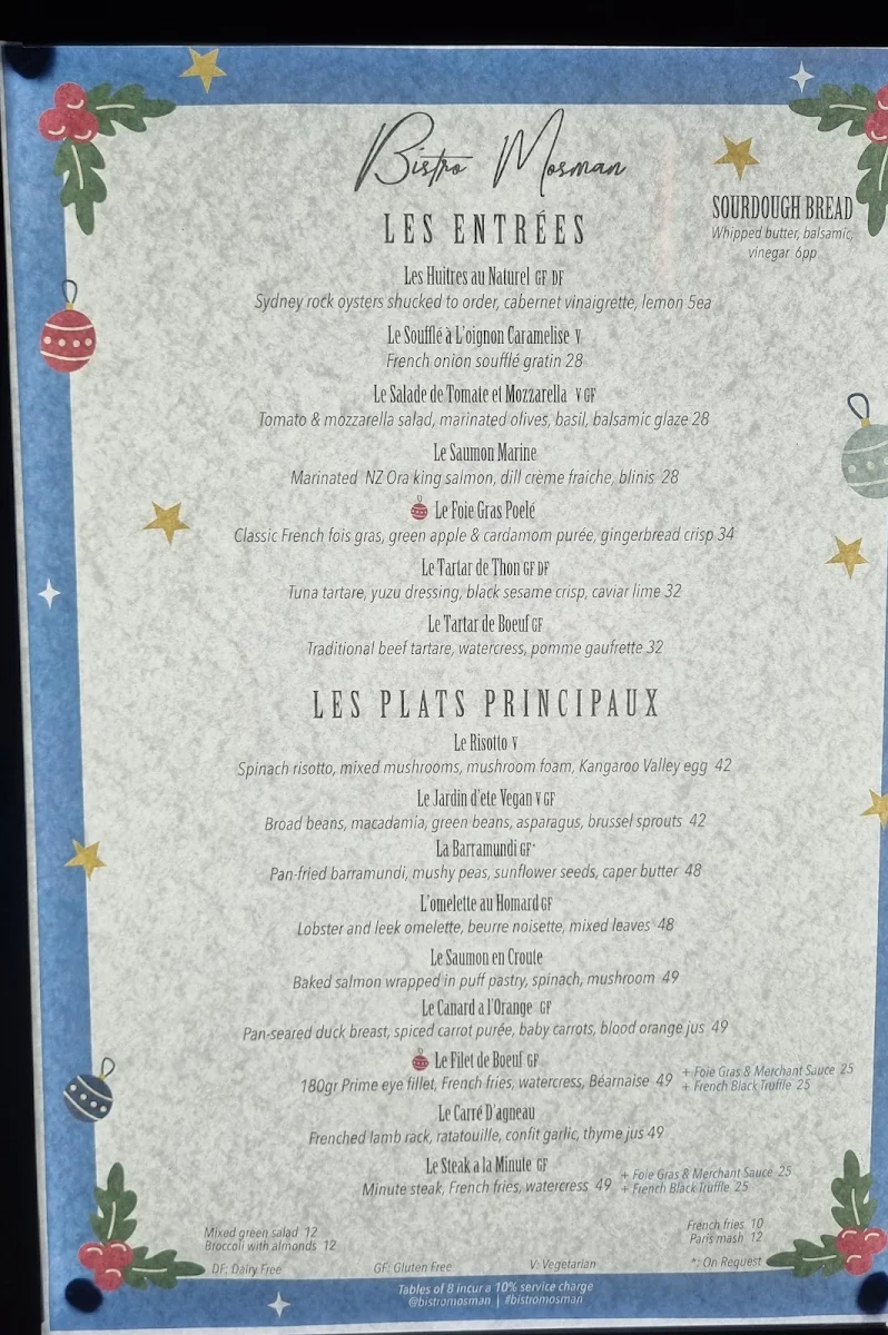 Menu, The Buena