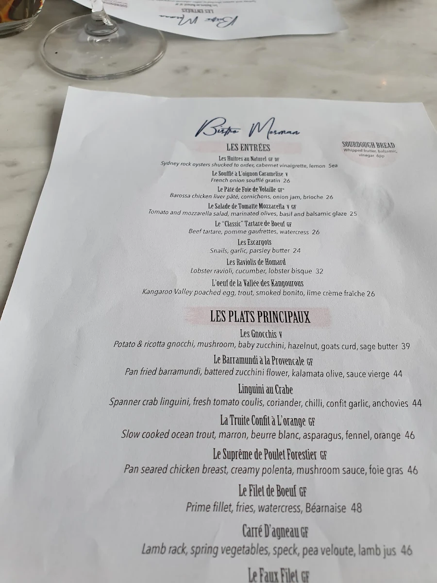 Menu, The Buena