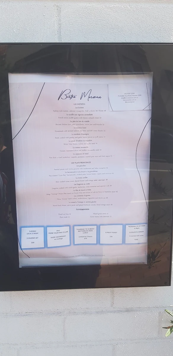 Menu, The Buena
