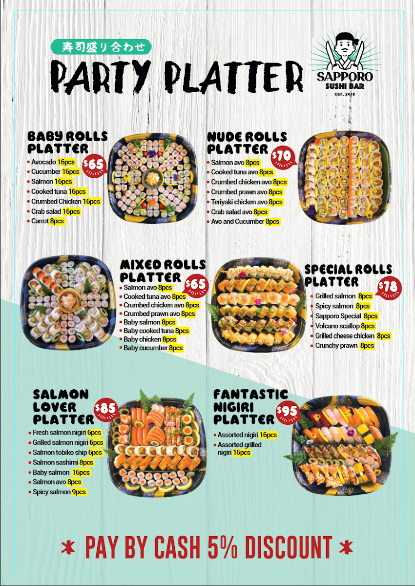 Menu, Sushi Sapporo Dulwich Hill