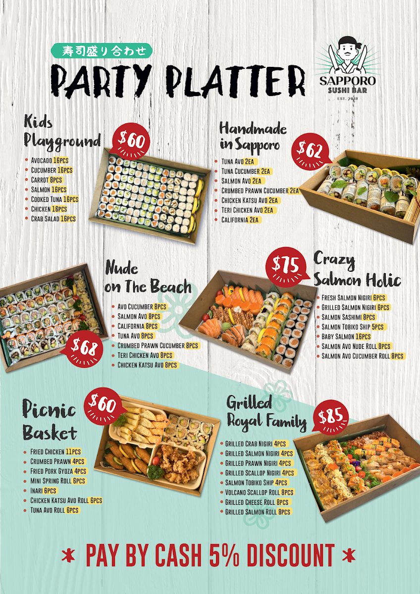 Menu, Sushi Sapporo Dulwich Hill