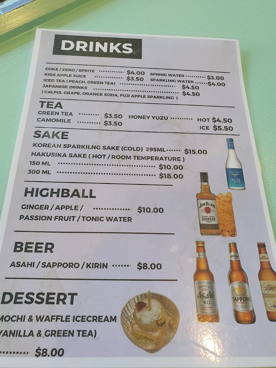 Menu, Sushi Sapporo Dulwich Hill