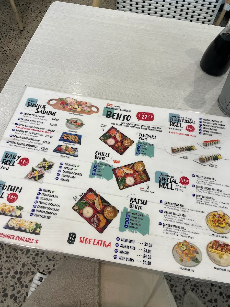 Menu, Sushi Sapporo Dulwich Hill