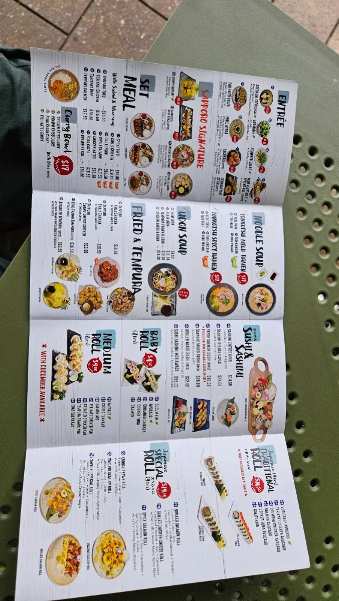 Menu, Sushi Sapporo Dulwich Hill