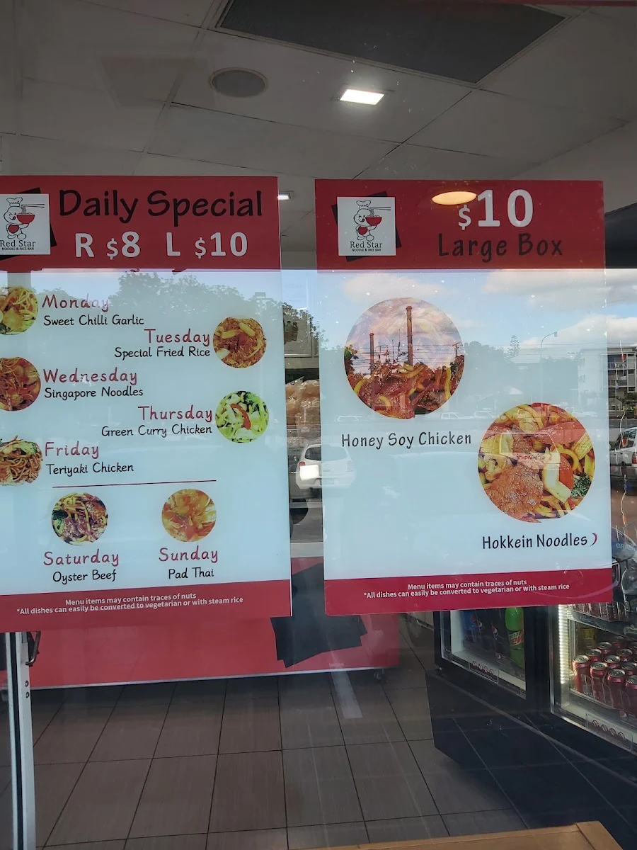 Menu, Red Star Noodle & Rice Bar