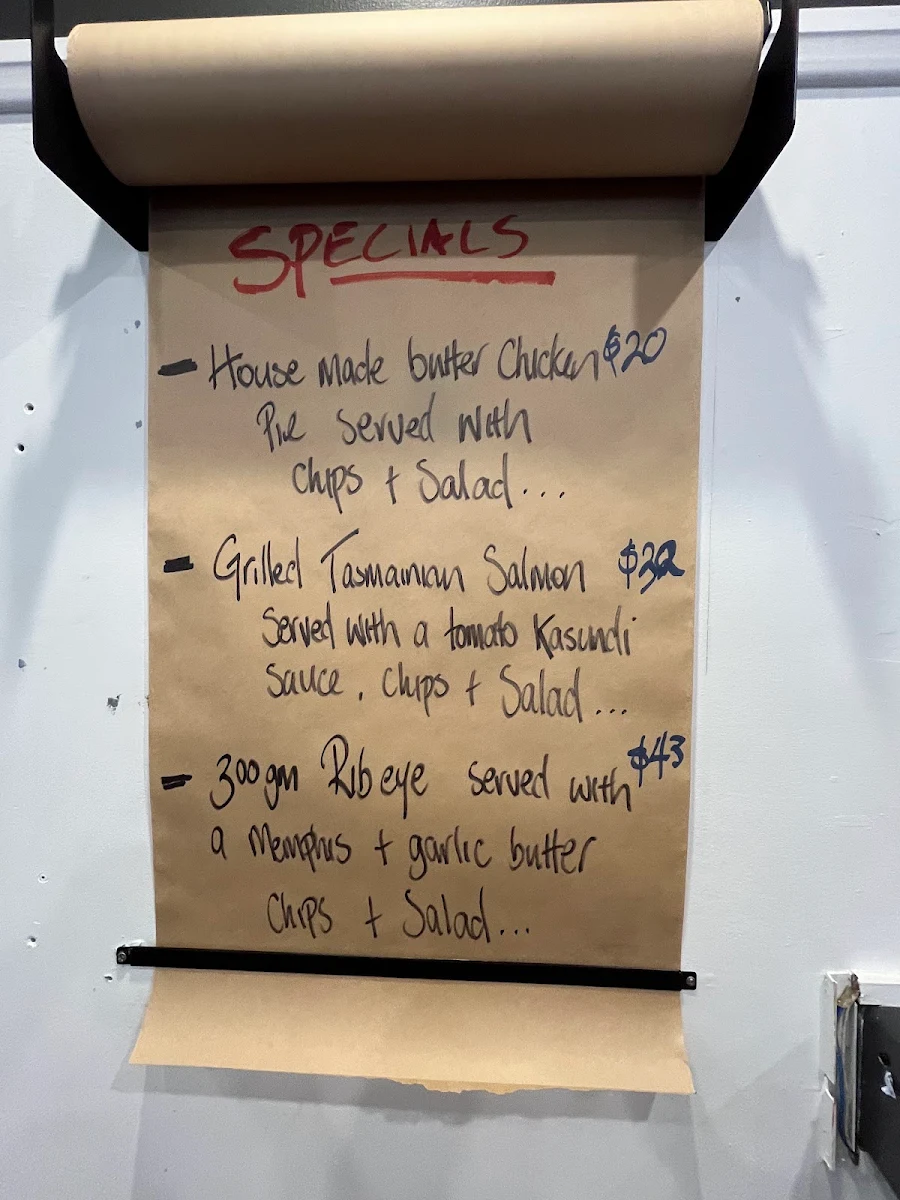Menu, Hotel Bargo