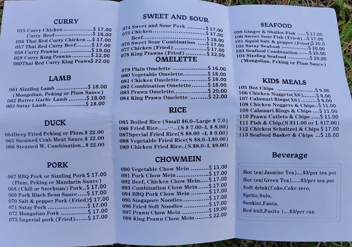 Menu, Lucky House (Chinese Kitchen Takeaway or Dine in)