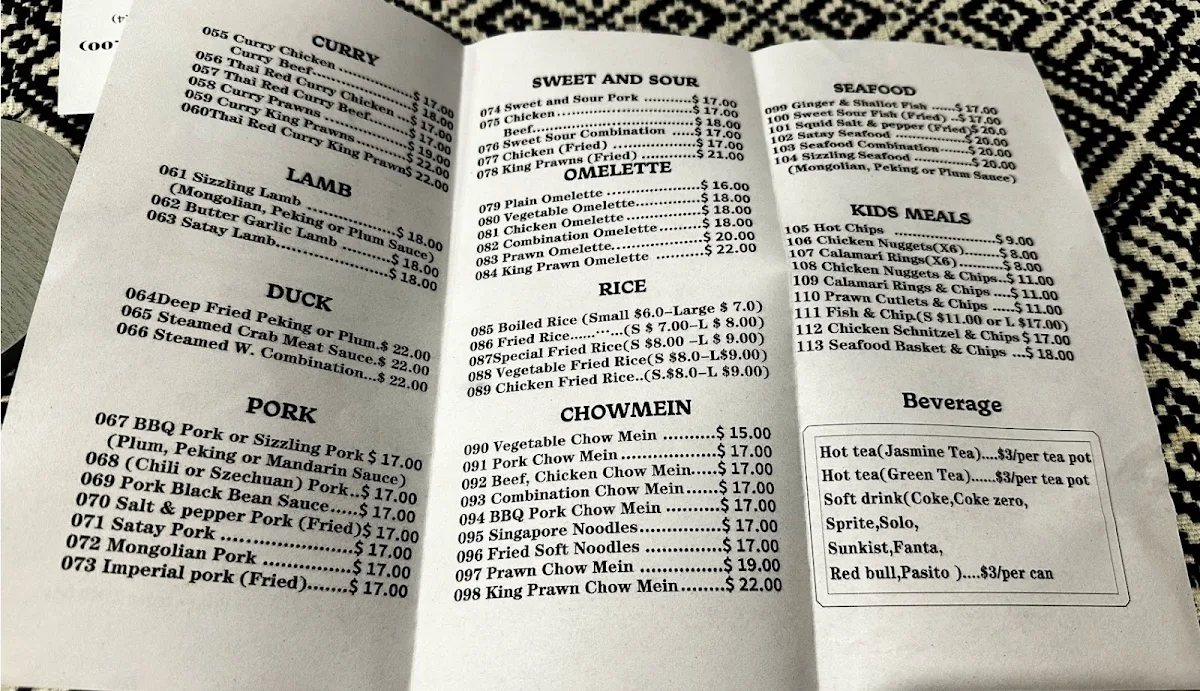 Menu, Lucky House (Chinese Kitchen Takeaway or Dine in)