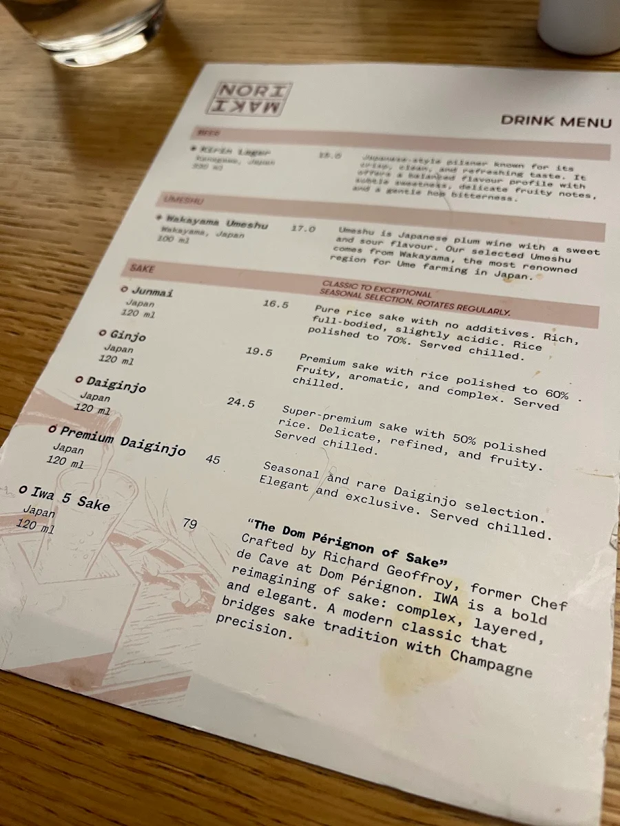 Menu, Nori Maki