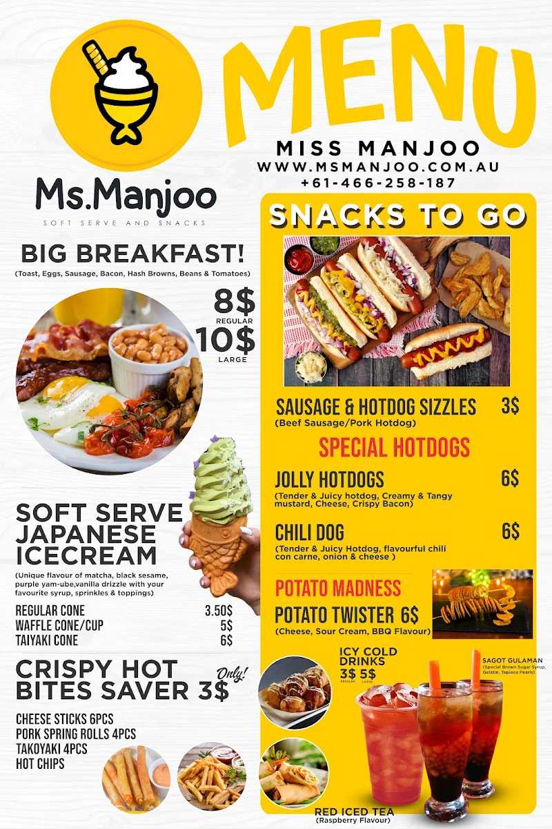 Menu, Ms. manjoo
