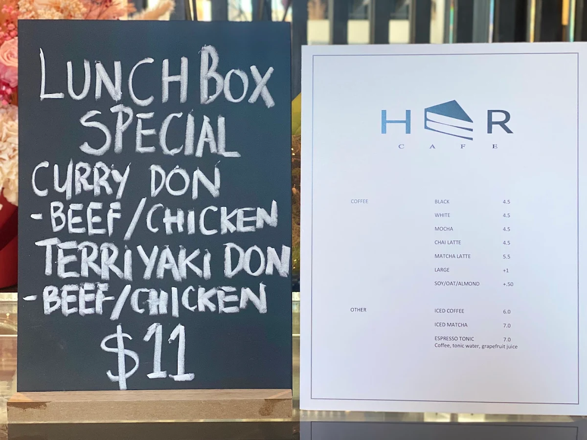 Menu, Her Cafe