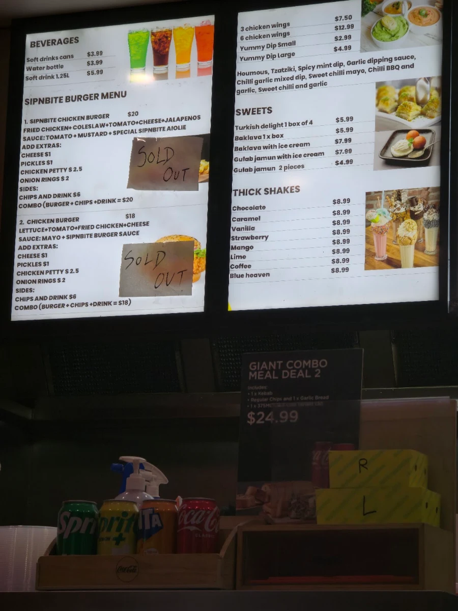Menu, Sip N Bite Kebabs