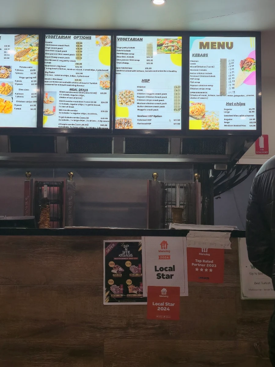 Menu, Sip N Bite Kebabs