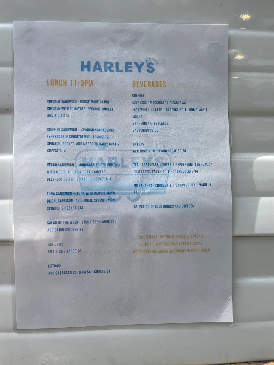 Menu, Harley's @ Husky