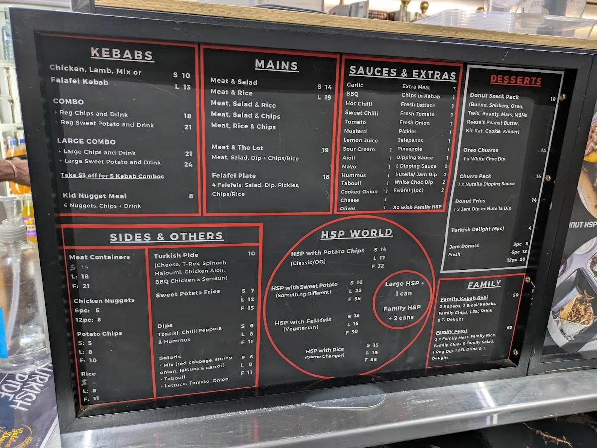Menu, Bendigo Kebab Run