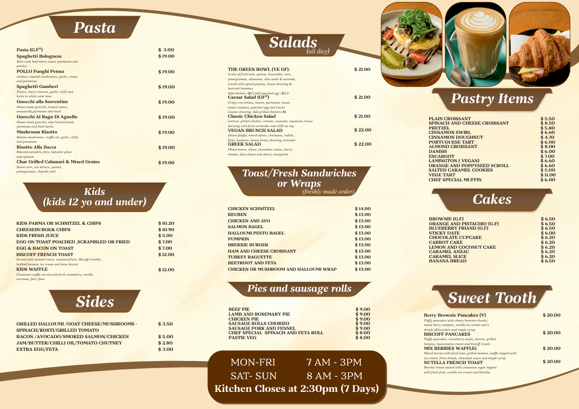 Menu, Caffè Lento