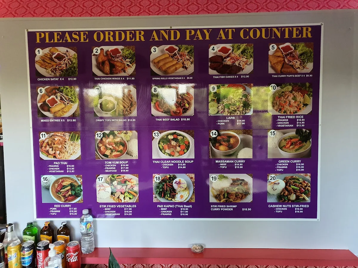 Menu, Thai Kai Cafe