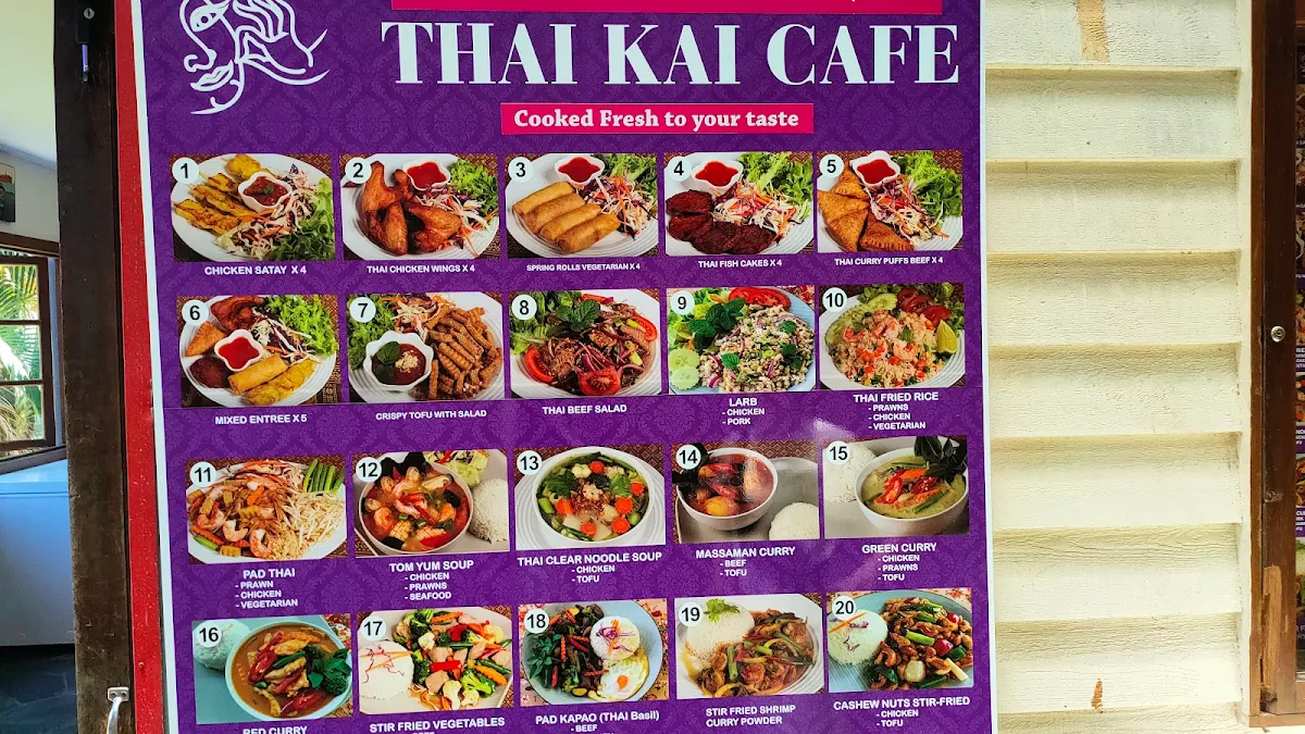 Menu, Thai Kai Cafe