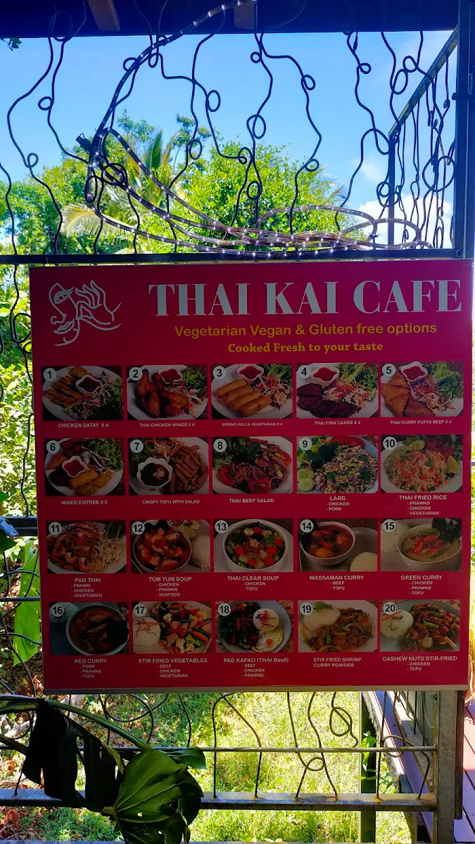 Menu, Thai Kai Cafe
