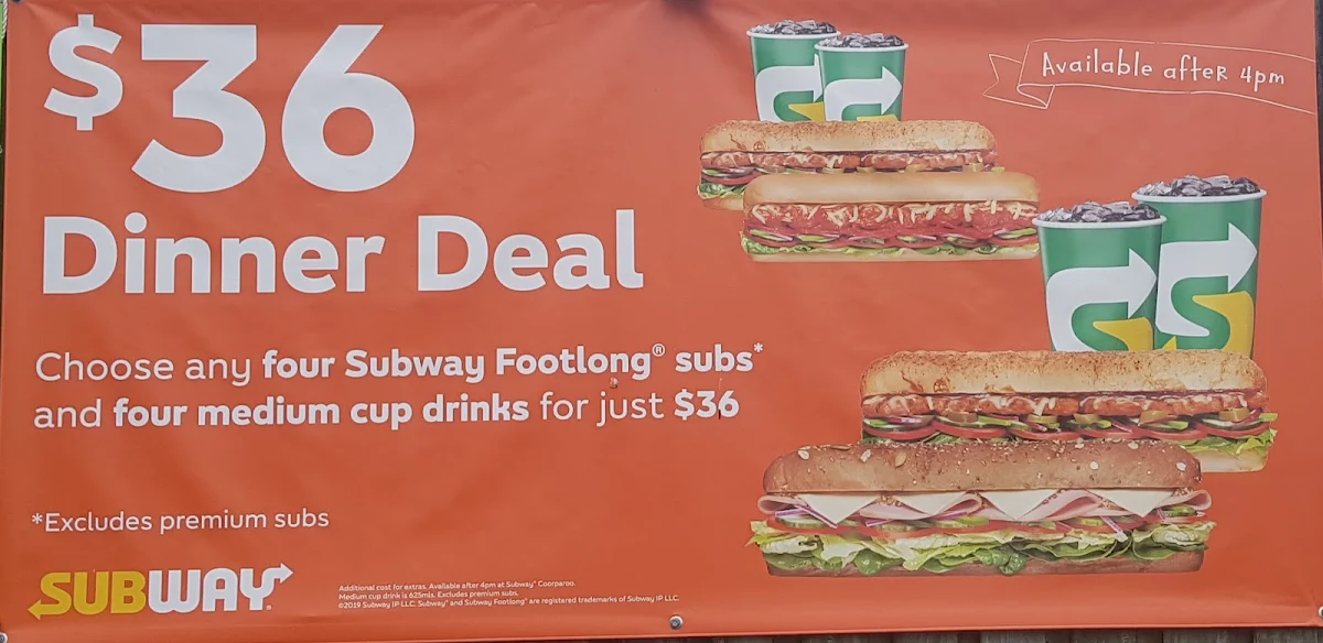 Menu, Subway