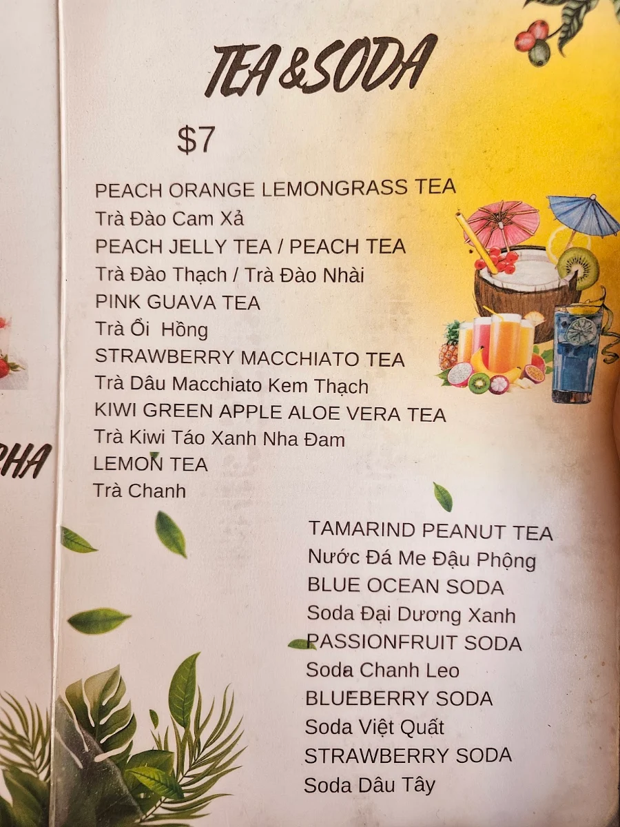 Menu, Banh Cuon Ba Oanh The Original Store Marrickville