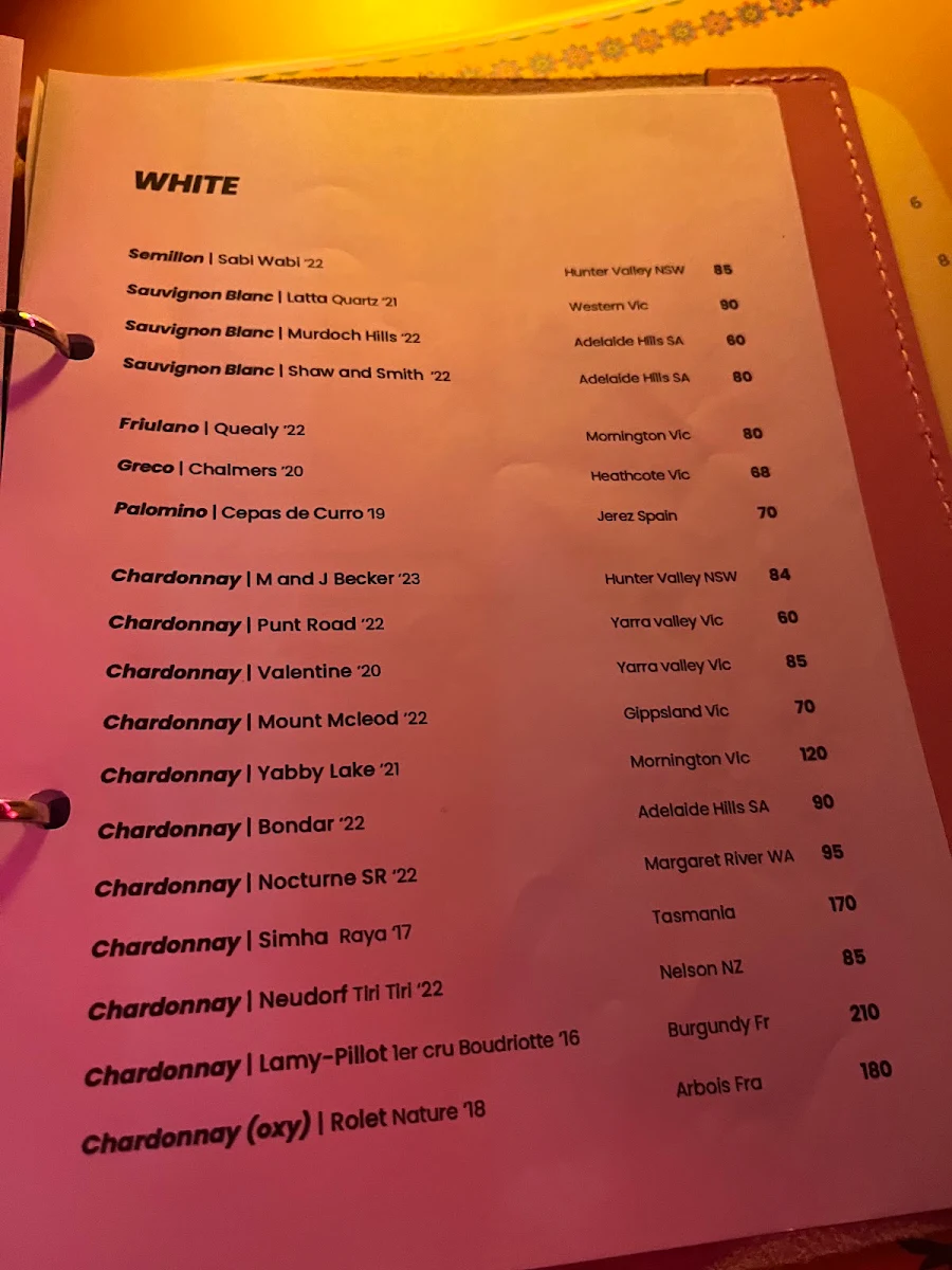 Menu, Pinky Ji