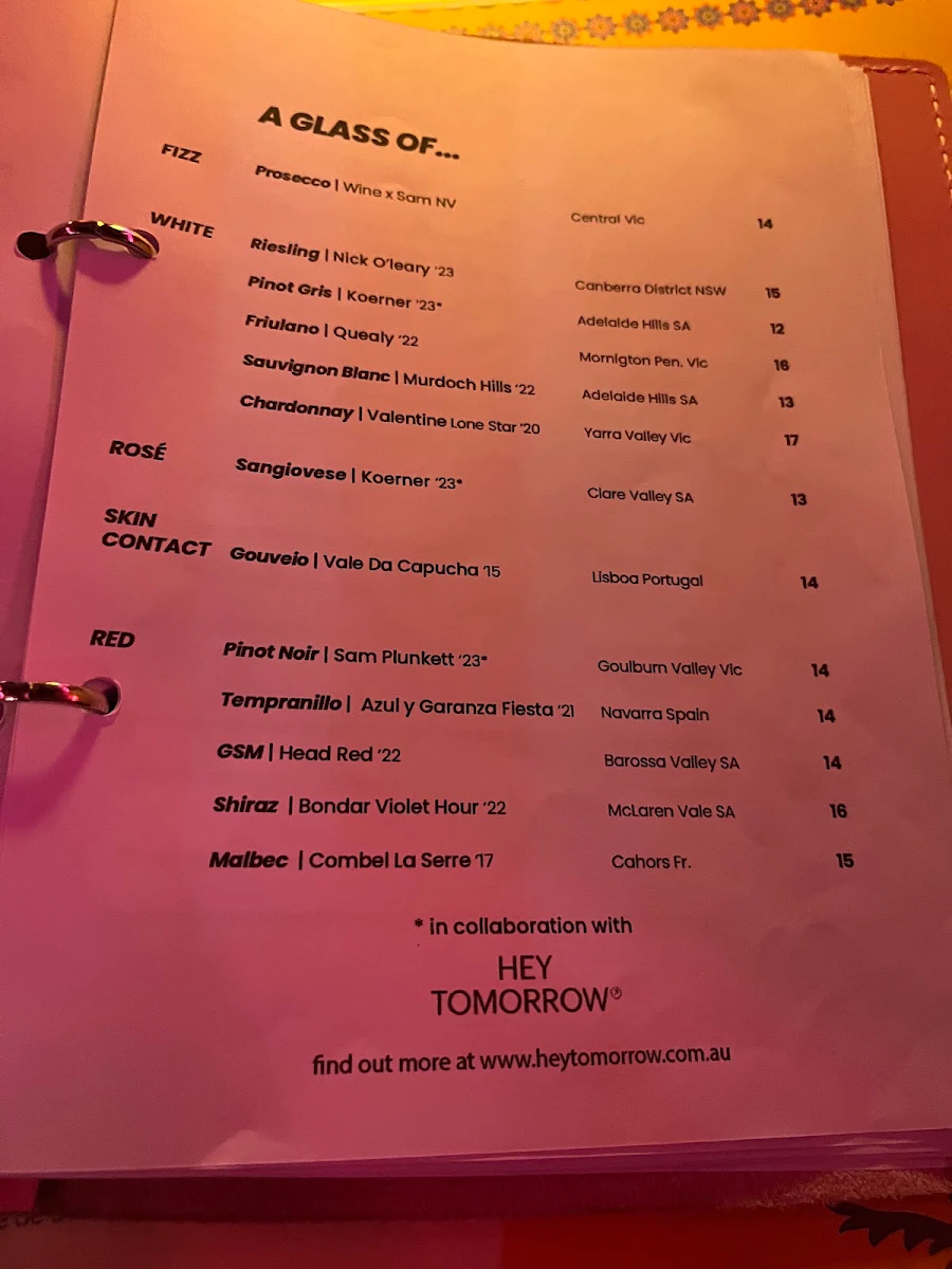 Menu, Pinky Ji