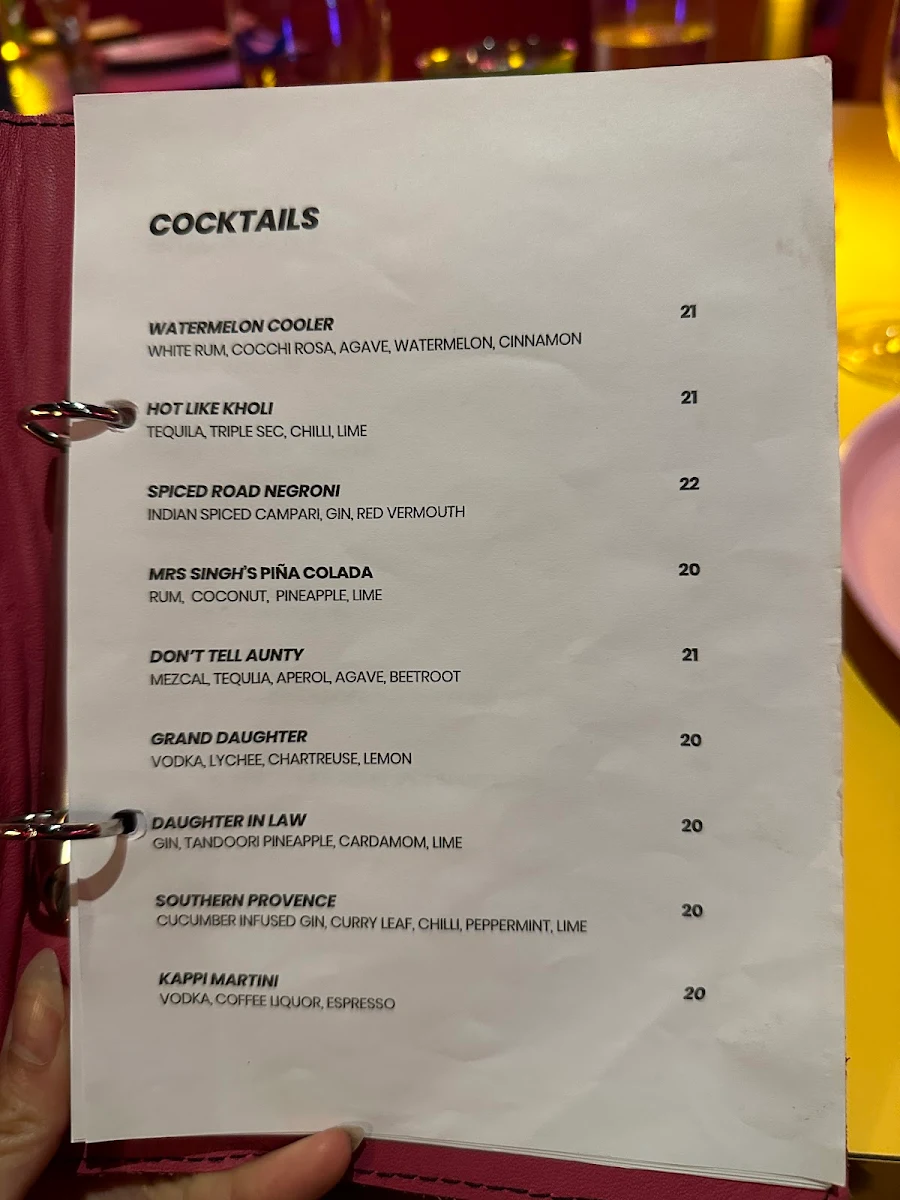 Menu, Pinky Ji