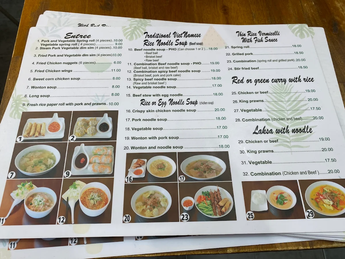 Menu, Pho Orange
